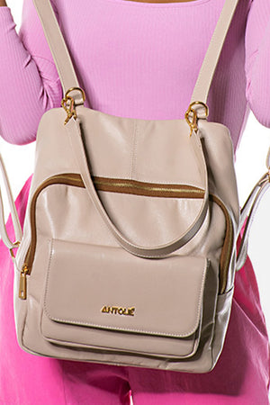 Mochila em Couro Athenas Nude