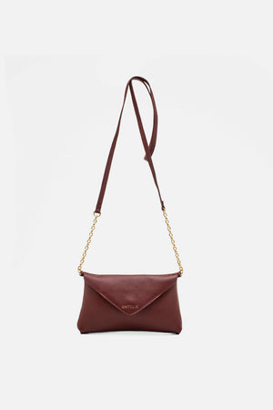 Bolsa em Couro Floater Bag Bordô