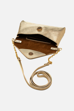 Bolsa em Couro Floater Bag Dourada