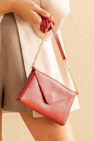 Bolsa em Couro Floater Bag Vermelha