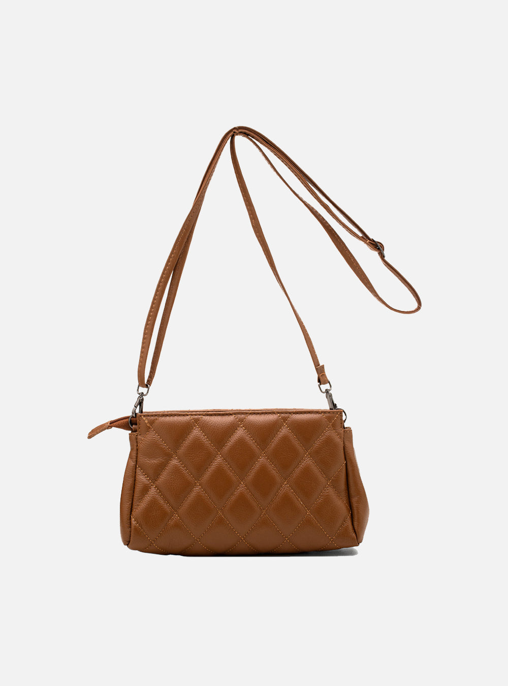 Bolsa em Couro Matelassê Caramelo
