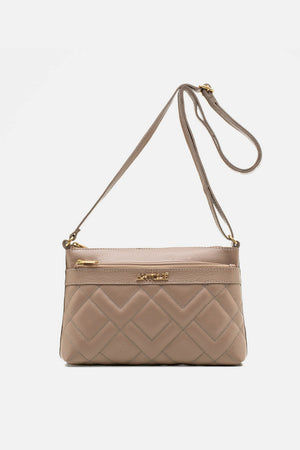 Bolsa em Couro Matelassê Fendi Zíper Duplo Tiracolo