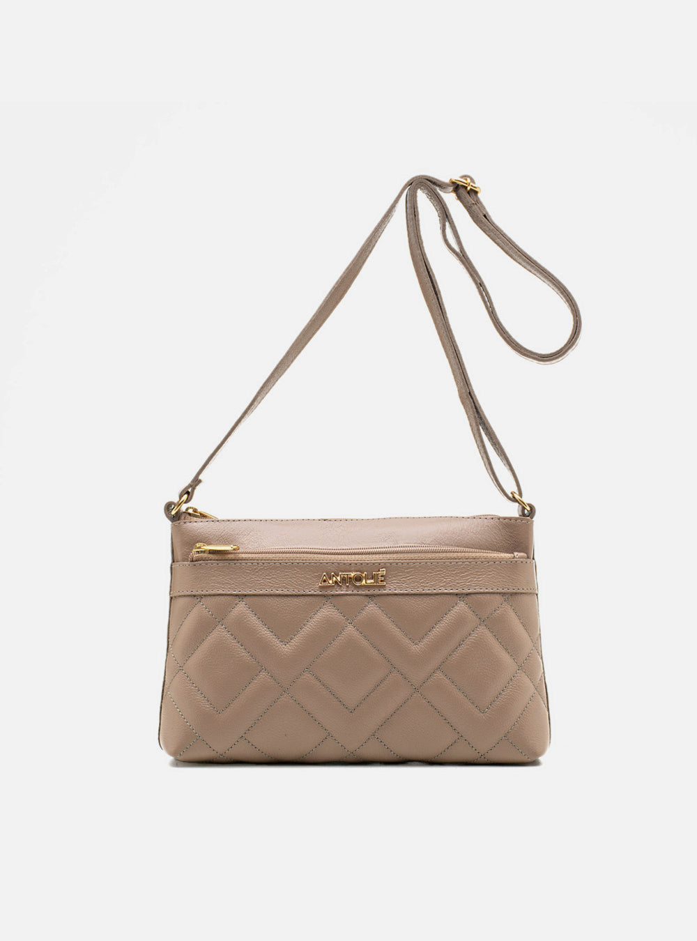 Bolsa em Couro Matelassê Fendi Zíper Duplo Tiracolo