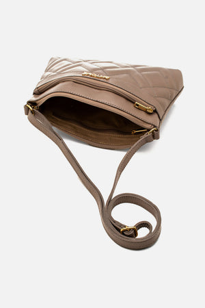 Bolsa em Couro Matelassê Fendi Zíper Duplo Tiracolo