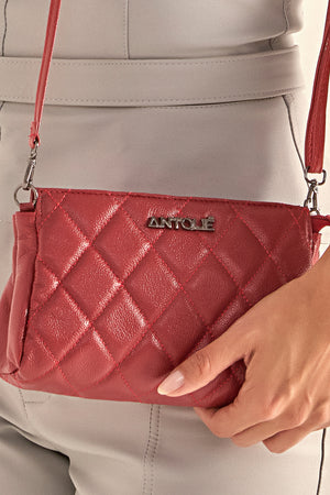 Bolsa em Couro Matelassê Vermelho