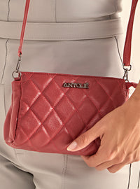 Bolsa em Couro Matelassê Vermelho
