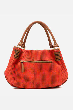 Bolsa em Couro Miami Vermelho e Caramelo