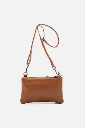 Bolsa em Couro Tiracolo Básica Caramelo