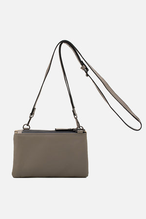 Bolsa em Couro Tiracolo Básica Cinza