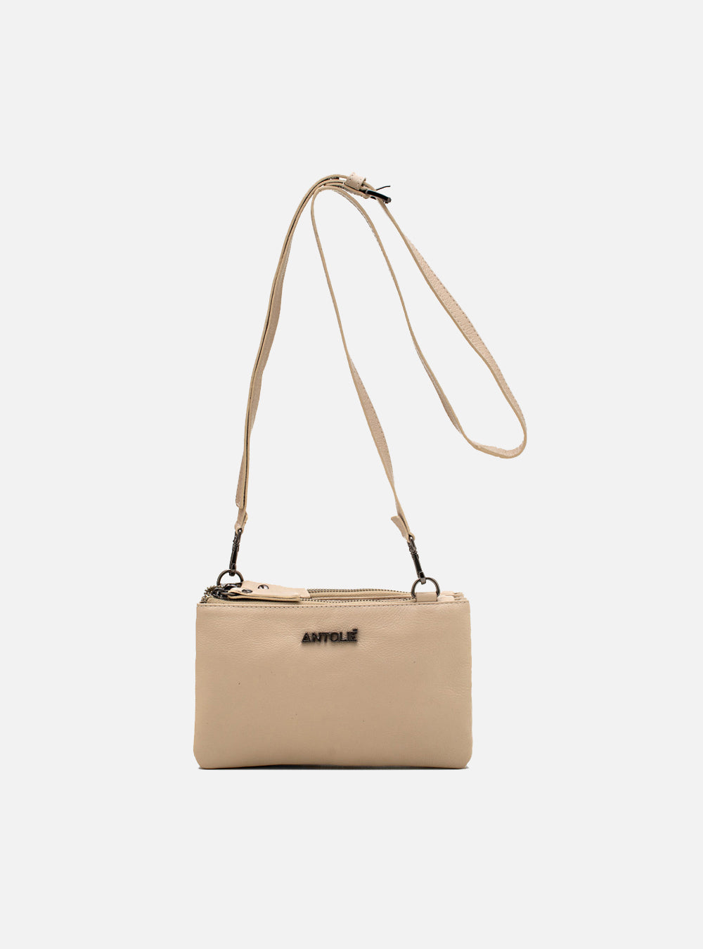 Bolsa em Couro Tiracolo Básica Off White