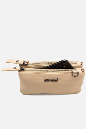 Bolsa em Couro Tiracolo Básica Off White