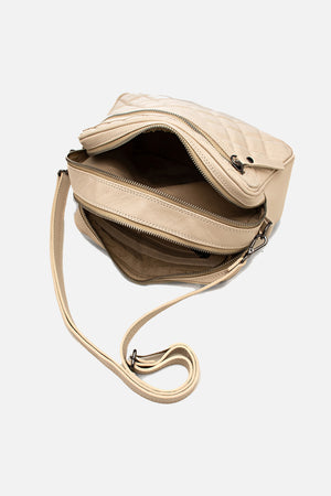 Bolsa em Couro Tiracolo Matelassê Off White