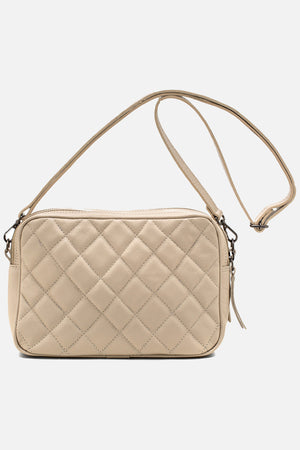 Bolsa em Couro Tiracolo Matelassê Off White