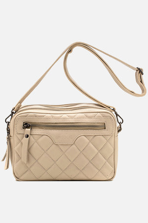 Bolsa em Couro Tiracolo Matelassê Off White