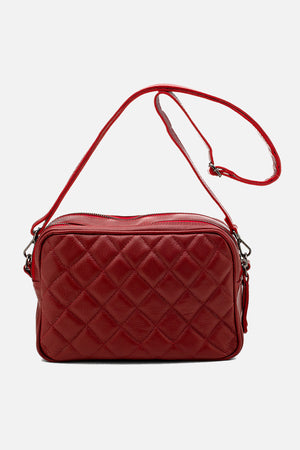 Bolsa em Couro Tiracolo Matelassê Vermelho