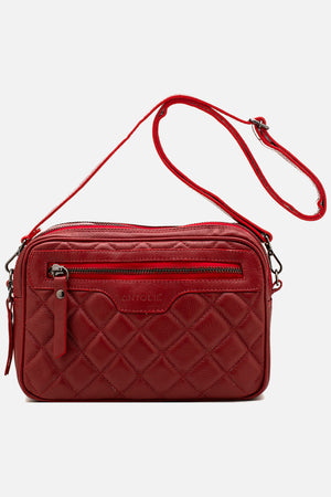 Bolsa em Couro Tiracolo Matelassê Vermelho