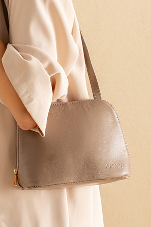 Bolsa Tóquio em Couro Cinza