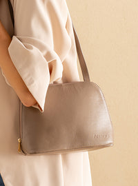 Bolsa Tóquio em Couro Cinza