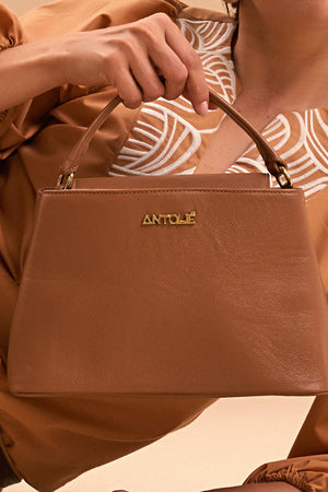 Bolsa em Couro Tote Caramelo