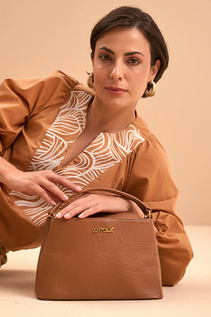 Bolsa em Couro Tote Caramelo