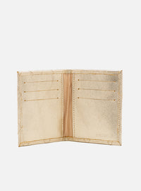 Carteira em Couro Matelassê Dourado