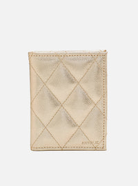 Carteira em Couro Matelassê Dourado