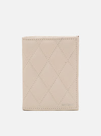 Carteira em Couro Matelassê Off White