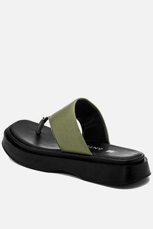 Flatform em Couro Acolchoado Bia Verde Oliva