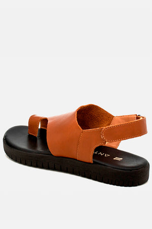 Flatform em Couro Lux Sophia Caramelo
