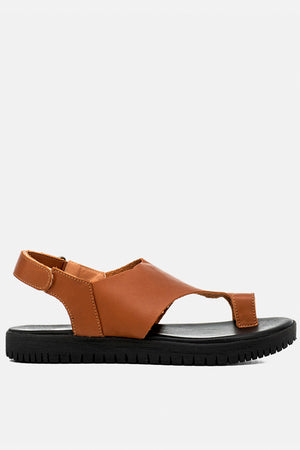 Flatform em Couro Lux Sophia Caramelo