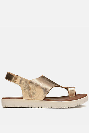 Flatform em Couro Lux Sophia Dourada