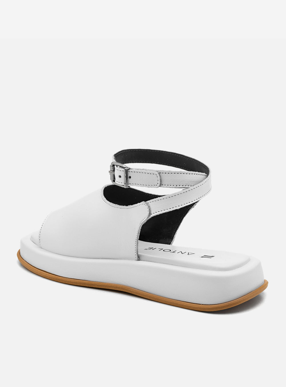 Flatform em Couro Slim Rafaela Branco