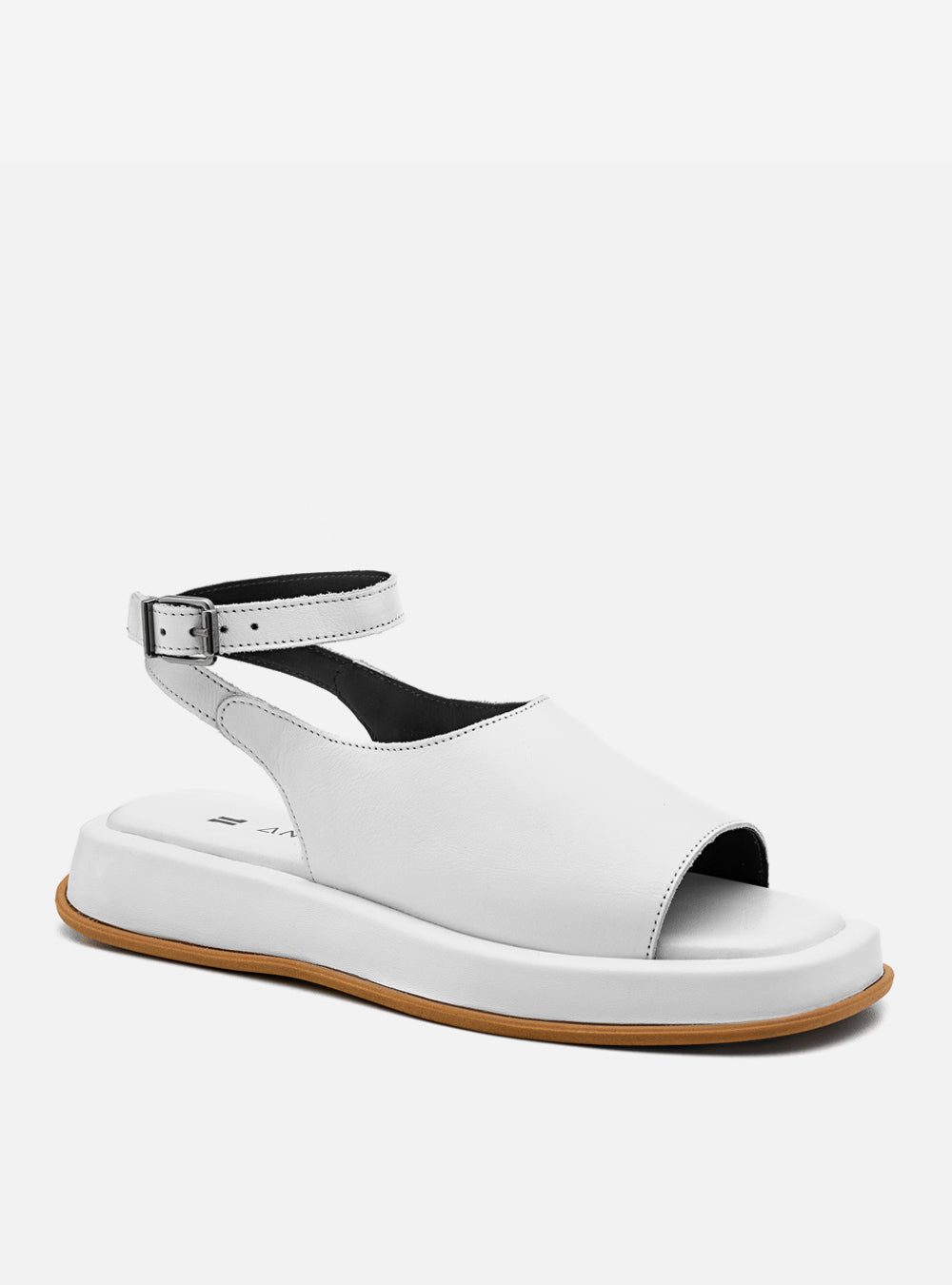 Flatform em Couro Slim Rafaela Branco