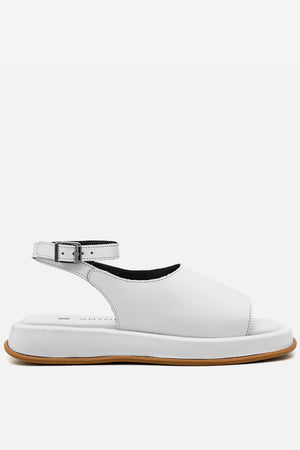 Flatform em Couro Slim Rafaela Branco