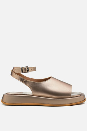Flatform em Couro Slim Rafaela Prata Velho