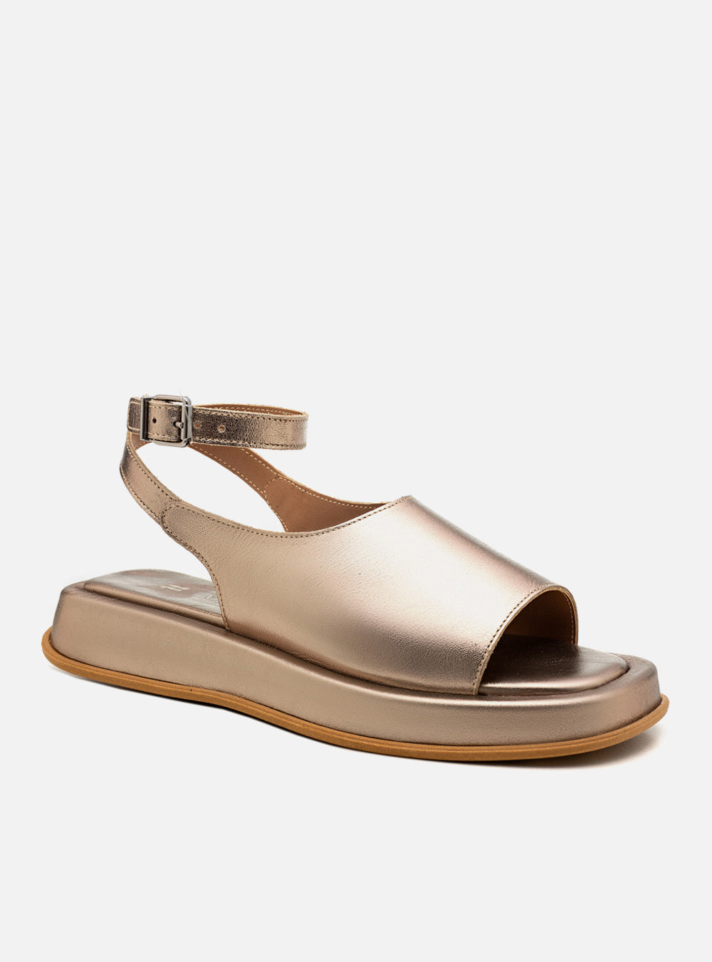 Flatform em Couro Slim Rafaela Prata Velho