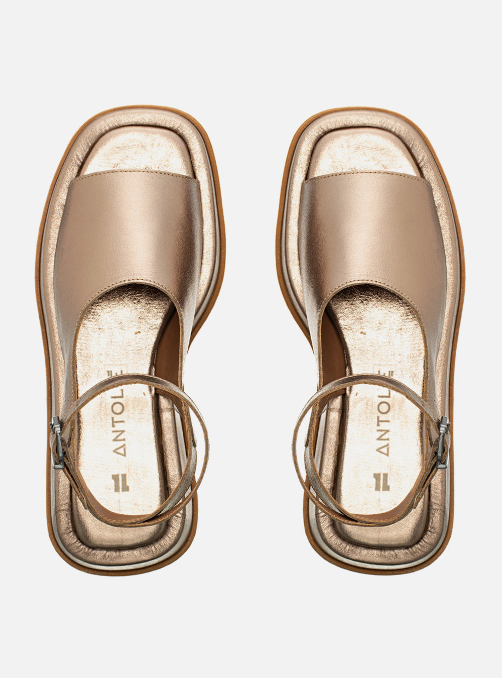 Flatform em Couro Slim Rafaela Prata Velho