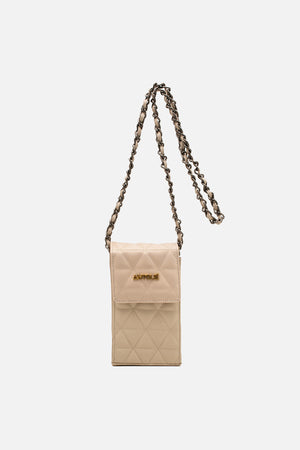 Mini Bolsa em Couro Matelassê Off White