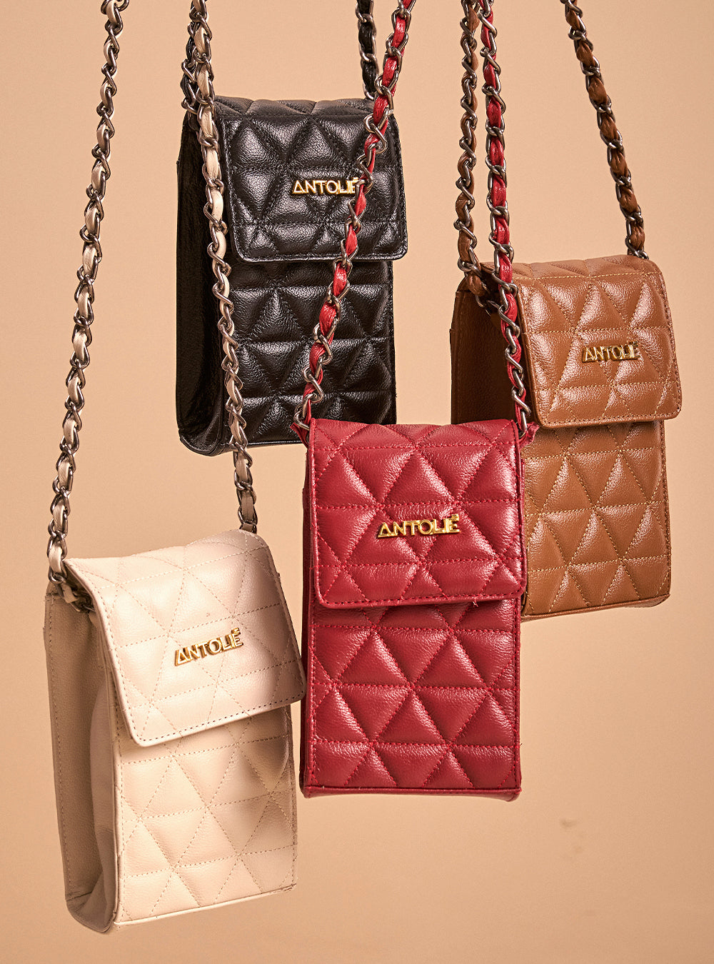 Mini Bolsa em Couro Matelassê Vermelho