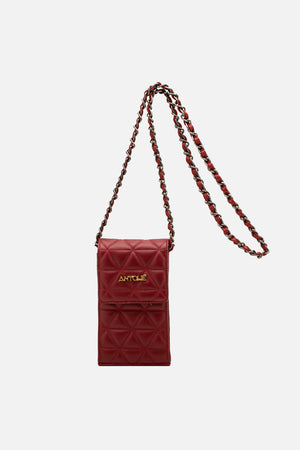 Mini Bolsa em Couro Matelassê Vermelho