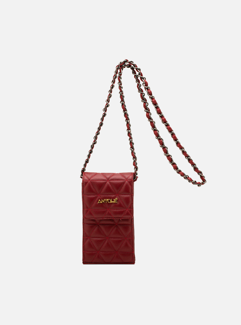 Mini Bolsa em Couro Matelassê Vermelho