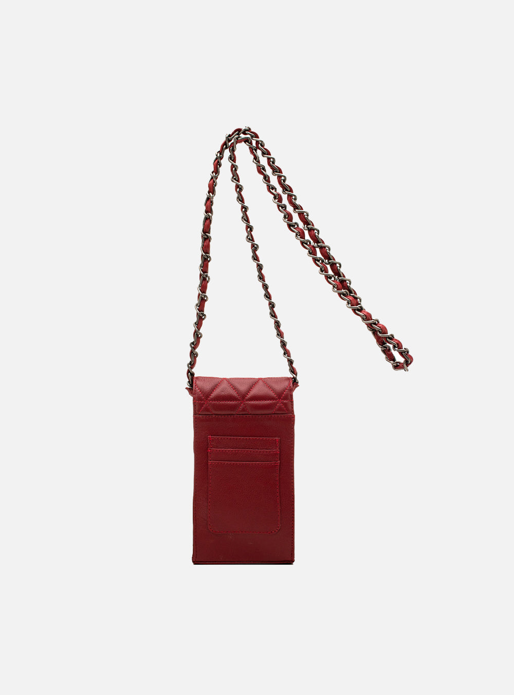 Mini Bolsa em Couro Matelassê Vermelho