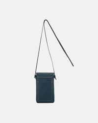 Mini Bolsa em Couro Porta Celular Capri Azul Marinho