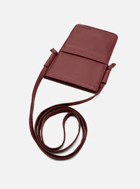 Mini Bolsa em Couro Porta Celular Bordô