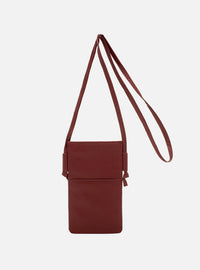 Mini Bolsa em Couro Porta Celular Bordô