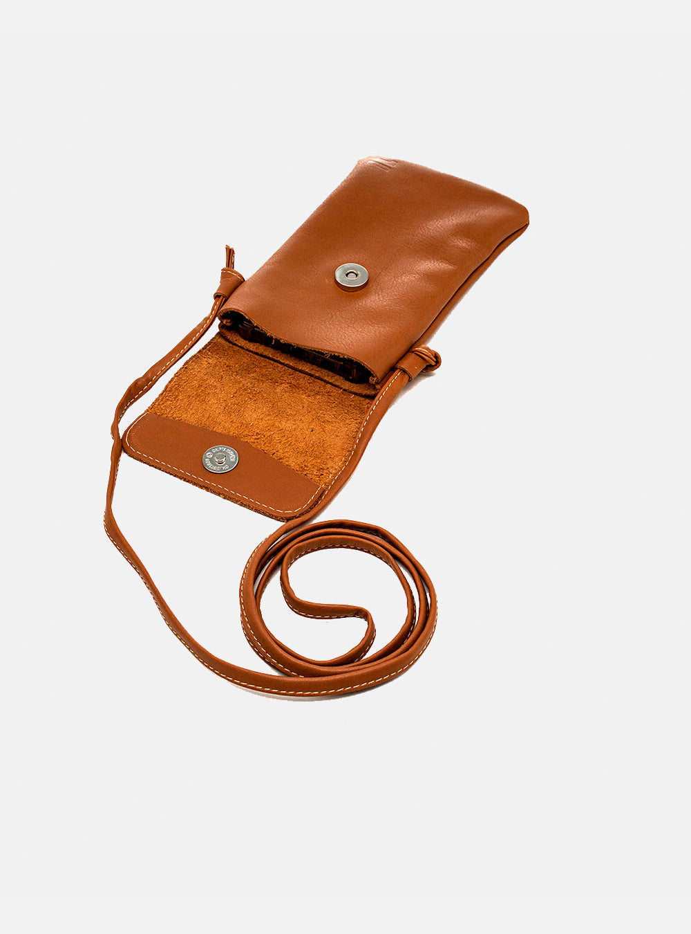 Mini Bolsa em Couro Porta Celular Capri Caramelo