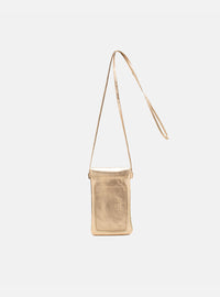 Mini Bolsa em Couro Porta Celular Capri Dourado