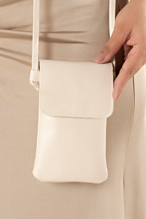 Mini Bolsa em Couro Porta Celular Capri Off White