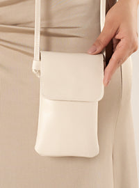 Mini Bolsa em Couro Porta Celular Capri Off White
