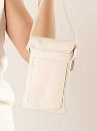 Mini Bolsa em Couro Porta Celular Capri Off White